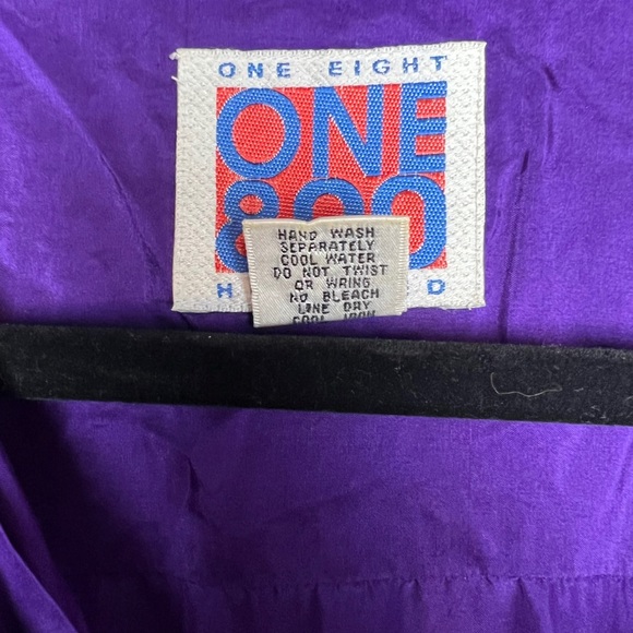 vintage 100% silk men’s button down short sleeve shirt in purple sz M oversized - Picture 5 of 5